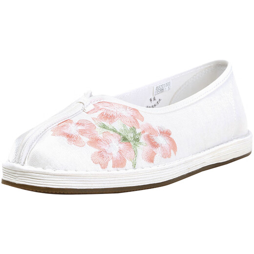 
Old American [Begonia] Traditional women's thousand-layer sole embroidered mugwort cloth shoes Chinese style summer white 36