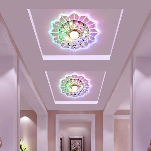 Jinglei LED coloré allée lumière couloir lumière salon couleur spot downlight intégré cristal hall d'entrée lumière d'entrée LED 5 watts avec lumière blanche haute luminosité installation dissimulée