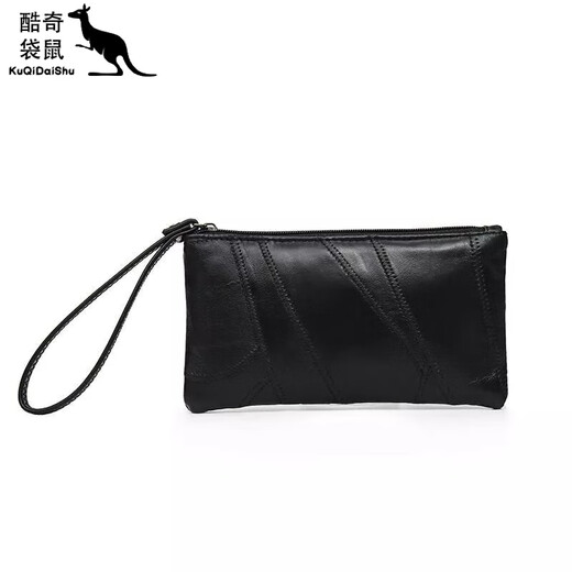 Cool Kangaroo [Sheepskin Women's Bag] New genuine leather clutch bag One-shoulder fashion pu women's bag coin wallet hand size