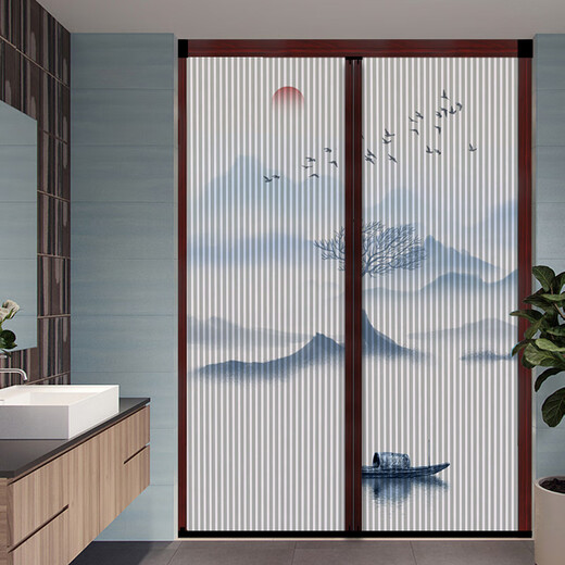 Mizuo Chinesische Schiebetür Wohnzimmer Balkon Küche Partition Invisible Falttür ohne Schlagen von Schiebetür Hollow kann A9274 Rahmenmuster angepasst werden