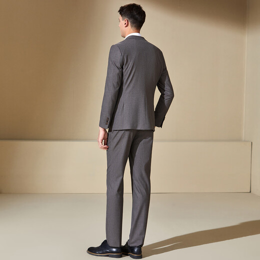 Antonio yarn-dyed fine-grained suit three-piece men's business professional formal groom's wedding dress suit gray 48 (175/92A)