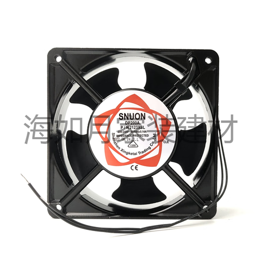 墨一12038散热风扇220V工业小风扇KTV机柜风扇静音建准12厘米机箱风扇 12cm风扇+直插电源线