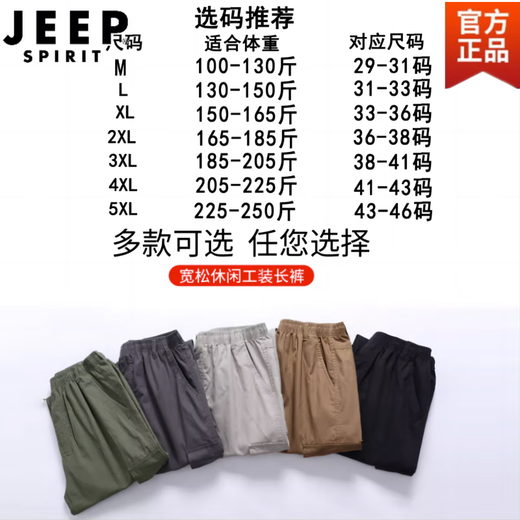 Jeep Spirit Work Pantalon pour hommes en automne et en hiver pantalon décontracté en coton pur pour hommes pantalon pour hommes à lames à patte droite lâche 9902 Black Plus Velvet 2xl [165-185jin [Jin est égal à 0,5 kg]]]