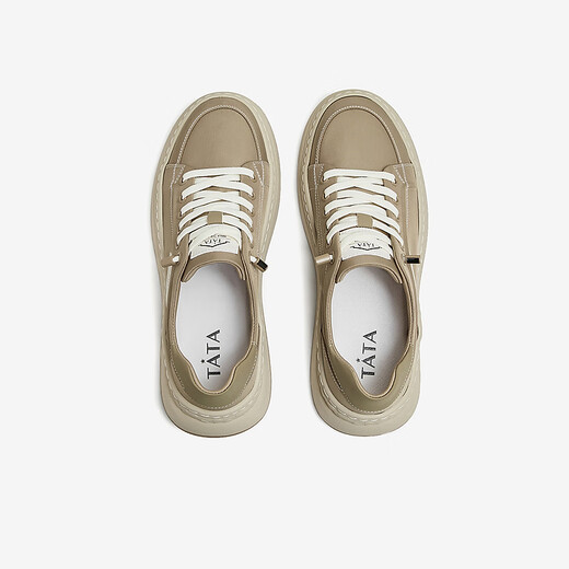 
TATA) He and her casual thick sole shoes men's shoes fashionable versatile canvas shoes men's 2024 autumn new VHU01CM4 apricot color 41