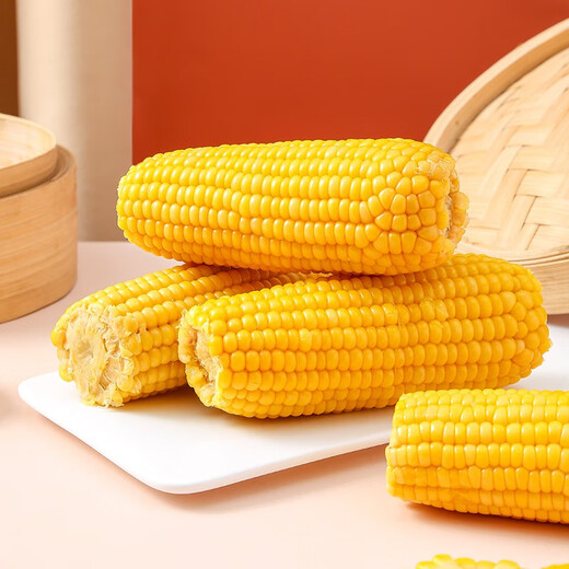 Guoyuanhui sweet, soft and glutinous northeastern yellow corn cobs, net weight, 10 pieces, vacuum packed, single piece 200g or more, fresh yellow