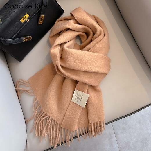 Écharpe de laine 100% en laine concise pour les femmes en automne et en hiver, écharpe chaude haut de gamme pour les cadeaux de Noël d'anniversaire pour petite amie et femme cassé - Boîte cadeau de marque haut de gamme pratique et haut de gamme