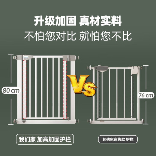 AOTGSSE爱蒂逊【免打孔】婴儿童门栏楼梯安全护栏防狗宠物隔离门栏杆围栏 适合门宽：77-82cm（大号）