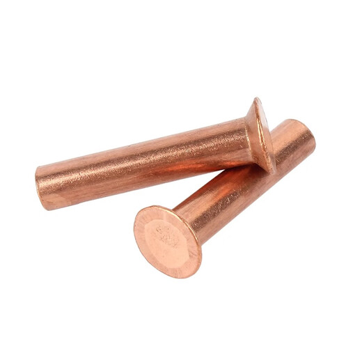 
CREABY copper countersunk head solid rivet GB869 knock-on flat cone head solid stud copper and roudine fasteners M2x6[100 pieces]