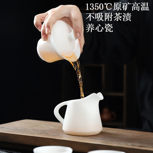 ROYHOYE provincial master Chen Qingyi's pure handmade warm jade bodhi bowl set for home kung fu tea set in a gift box Chen Qingyi-warm jade bodhi bowl set 6 pieces