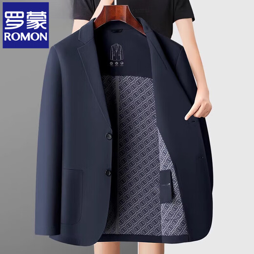 Romon High-End Traaceless Casual Anzug Herren Spring- und Herbstanzug Jacke Slim Business Elastic Middy Daddy Anzug Y12397 Navy 3xl 190 [geeignet für 165-180jin [Jin ist gleich 0,5 kg]]