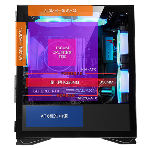 Aigo YOGO M1 Black Game Pill Full Side Transparent MINI Computer Case (Supports M-ATX motherboard/240 water cooling/side-opening tempered glass side panels)