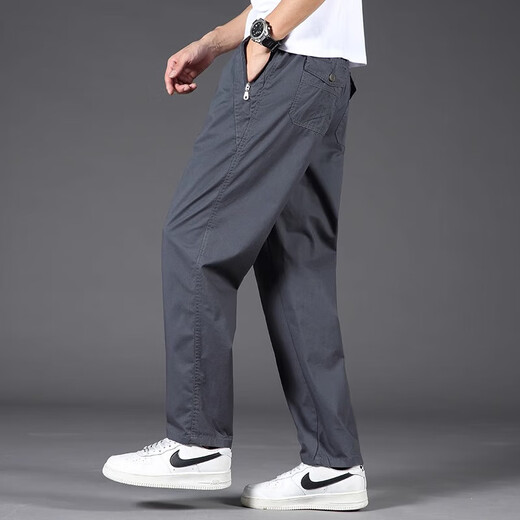 Jeep Spirit Casual Hosen für den Frühling und den Sommer für Männer neue, gerade lose große Arbeitshosen für Männer mittleren Alters mit breiten Beinen khaki xl