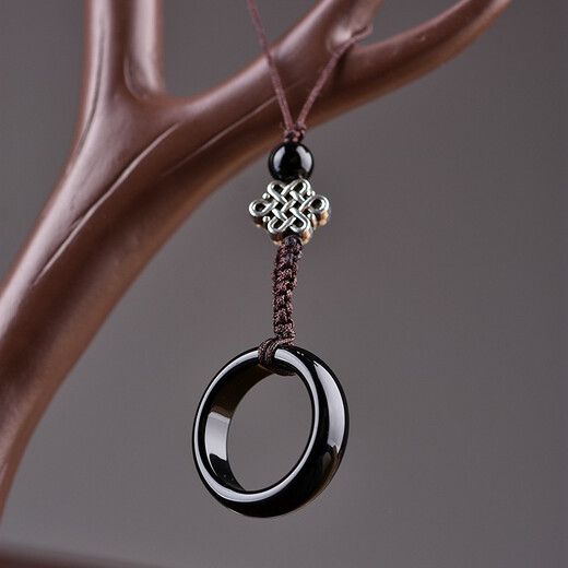 Today's dance mobile phone lack of rope anti -throwing ski rope Apple Huawei OV millet shell ancient style ornaments men's and women's rings buckle simplicity keys U disk anti -throwing pending agate black