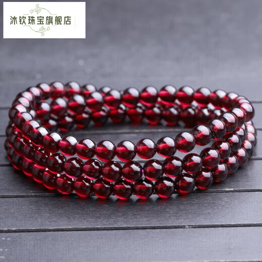 Muqin 5.5mm fine wine red garnet bracelet, fine bracelet for men and women, crystal agate, personalized and versatile
