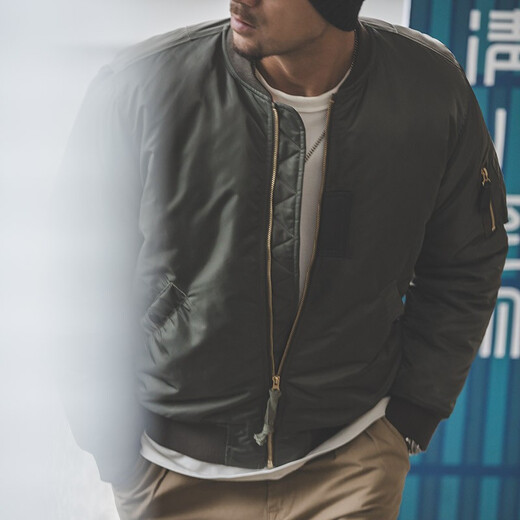 Madden Workwear American Retro MA1 Pilot Cotton Jacket Men's Spring and Winter Thickened Cotton Jacket Baseball Jacket Jacket Green Cotton Jacket Men/Cotton Men's 2025 New Winter/Coat/Clothes Winter XL