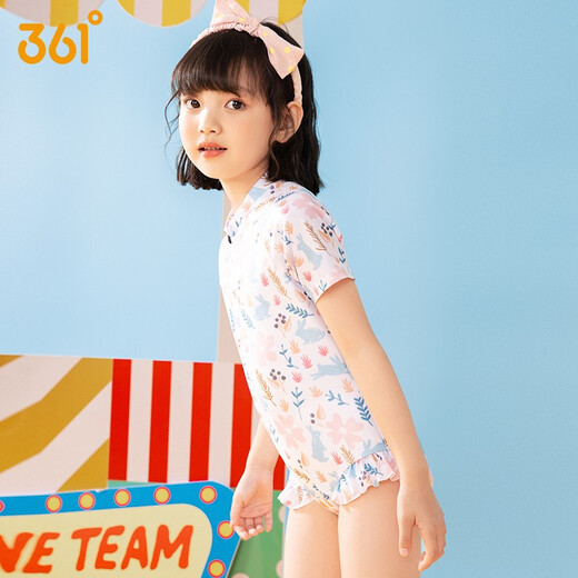 361 Kinder Badeanzug Mädchen Mädchen süßes Baby einteiliger Badeanzug New Children's Heiße Frühlingsanzug Pink Blau 5024 140 (14) Höhe 130-140 cm Gewicht 50-60jin [Jin entspricht 0,5 kg]