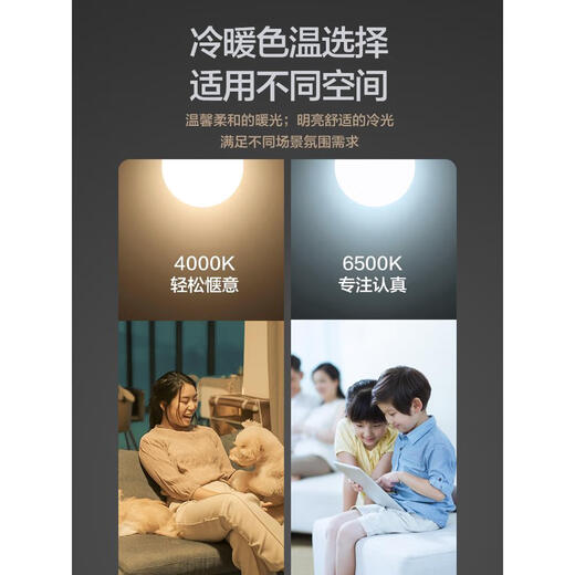 Panasonic LED light bulb eye protection indoor chandelier small light bulb e27 screw bulb light neutral high color rendering warm light E27 lamp head 5.5W4000K15,000 hours