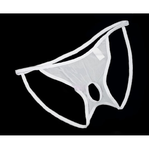 Men's see-through insertable Lulu PP underwear for couples, thong T-pants for couples, one-size-fits-all, black PP revealing style