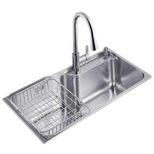 KOHLER large single-tank 304 stainless steel thickened large-capacity sink wash basin pull-out faucet package 26957