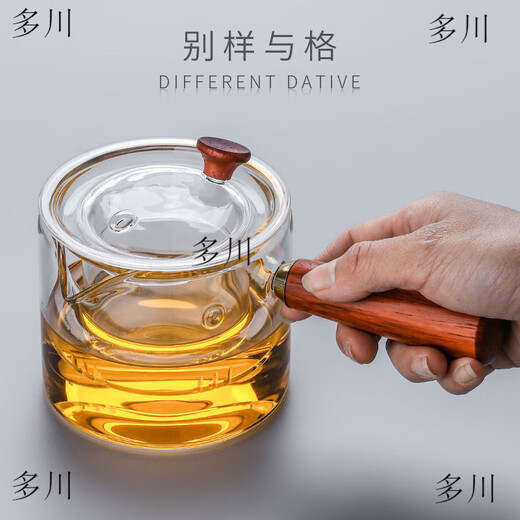 Glass teapot, high temperature resistant side, glass teapot, Kung Fu filter separation, tea infuser, tea brewer, thickened teapot, household tea set, teapot lid (universal model)