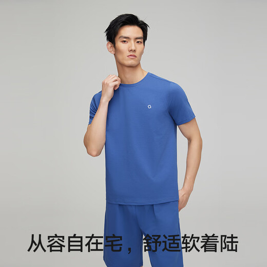 HLA海澜之家男圆领运动家居服套装速干防晒吸汗透气夏HBAJJM2ADA1390 浅蓝5006 XL 175/100
