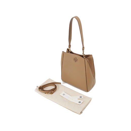Tory Burch's new product, women's MCGRAW series deformation bucket bag, single shoulder crossbody bag, women's bag gift for women 158499 227 Tiramisu double T LOGO