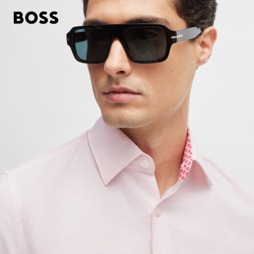BOSS [Father's Day Gift] [Cool Commuter] Men's Casual Style Linen Blended Twill Shirt 688-Light Pink S (38)