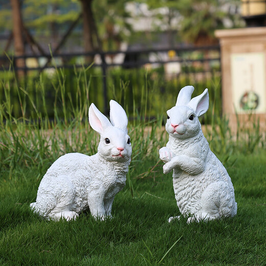Hongri Guanghui Garden Decoration Courtyard Outdoor Kindergarten Decoration Ornaments Crafts Sculpture Simulation Animal Rabbit Ornaments Model 3 Yellow Rabbit