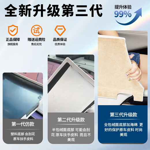 Kazo 24 Buick Plug-in Hybrid GL8 Luzun PHEV Armlast Box Lingdong Island Protective Cover Modified Accessoires Innenversorgungen [Handle-Box-Schutzabdeckung] 2-teiliger Satz Originalauto Moon White 24 GL8Phev/New Energy Plug-in Hybrid [3899/4