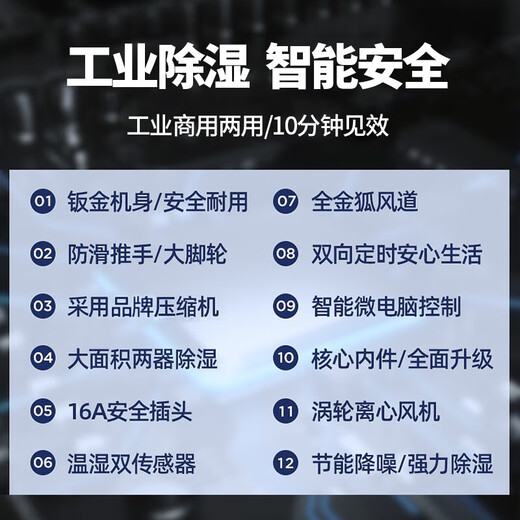 松井除湿机除湿器商用工业机别墅家用大型大功率大空间地下室图书场馆抽湿机器除潮去湿干燥器SJ-1509E 168L/天 SJ-1509E