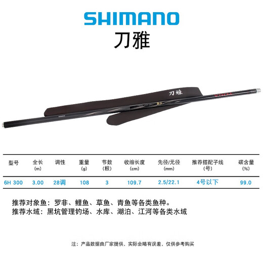 SHIMANO 21 Daoya Black pit fishing rod Platform fishing rod Hand rod Fishing rod Reservoir hand rod Fishing rod 3m -6H