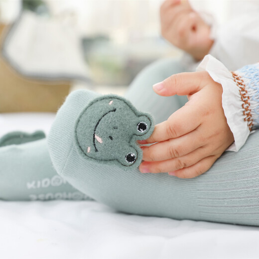 
Childish dragon baby floor socks autumn and winter baby anti-slip toddler socks newborn over-knee stockings cartoon dispensing floor shoes and socks Big-eyed frog 1 pair 6-December [S size]