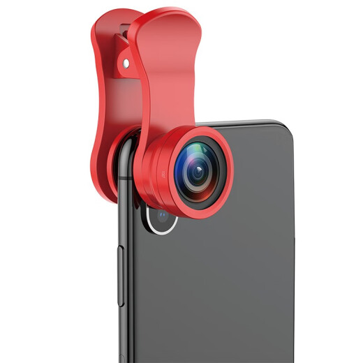 Baseus mobile phone lens external camera Douyin mobile phone camera artifact suitable for Apple 8/x Huawei general public version (wide angle/macro) red