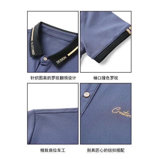 CAIDEN KETCH男装品牌短袖polo衫t 恤男士2025夏季新款商务休闲百搭透气上衣服 黑色679 XL （建议126-140斤）