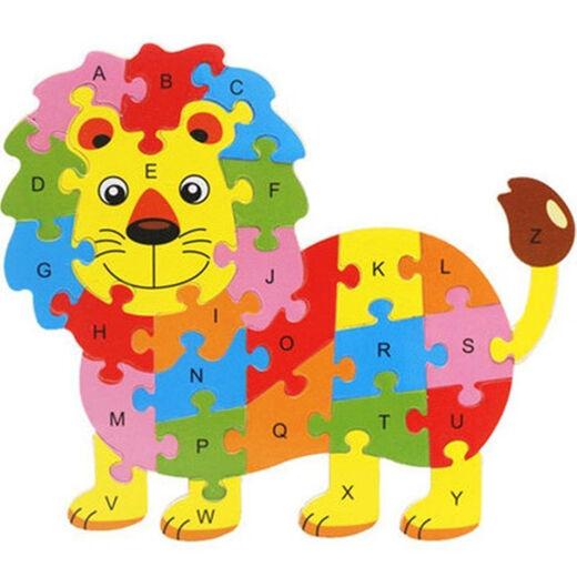 
Saipad's best selling 26 letters fun puzzle animal cartoon punctuation young children's English cognitive enlightenment wooden toys 26 letters animal puzzle [large goldfish]