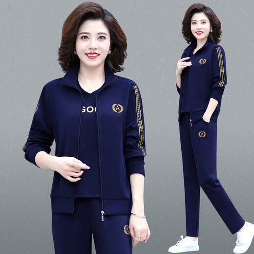 Los trajes para mujeres de Baoduofen, ropa deportiva de mediana edad y ancianos, juego de tres piezas para mujeres, traje de madre casual, primavera y otoño, gran tamaño de mediana edad, camiseta de manga larga morada de uva, Bendita RX6198, Recomendación de mujeres 6xl 165Jin [Jin iguala 0.5 kg] -175Jin [Jin 0.5 kg].