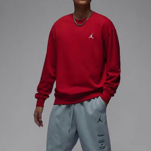 耐克卫衣男士秋冬季新款JORDAN健身运动服圆领休闲外套保暖套头衫 FQ1865-687红色 M