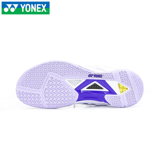 YONEX YY badminton shoes new breathable non-slip shock-absorbing wear-resistant competition men's and women's wide-last sports shoes ELZ3L white/purple women's regular version 39 (245mm)
