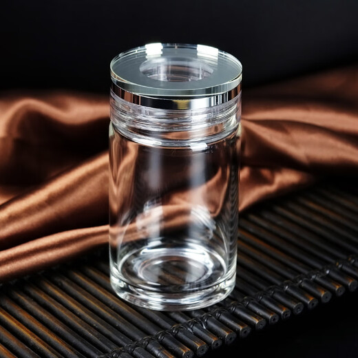 富宜德国进口品质随身便携单层玻璃杯简约双层杯子定制小巧泡茶杯 单层A9230ml水晶盖杯套1号