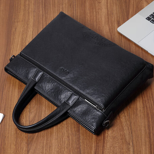 Golf (GOLF) business briefcase men's first-layer cowhide handbag men's 15-inch computer bag briefcase gift for boyfriend