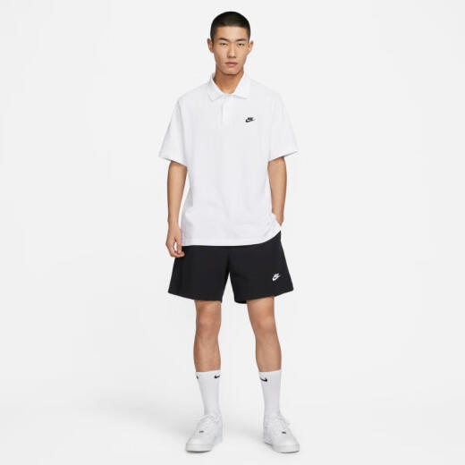 耐克（NIKE）Club 男子商务翻领短袖T恤休闲简约针织上衣百搭透气运动POLO衫 FN3895-100 XXL