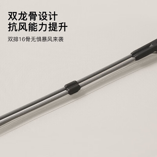 MAYDU Fully Automatic Umbrella Three-fold Large Double Umbrella Windproof Increased Reinforcement Men's Business Folding Fair Umbrella Fully Automatic Double Keel - Milk Tea Color