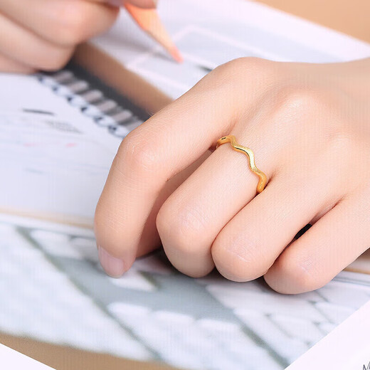 Trendy Acer heart-beating solid gold ring for women as a birthday gift for girlfriend, price, live ring, about 1g