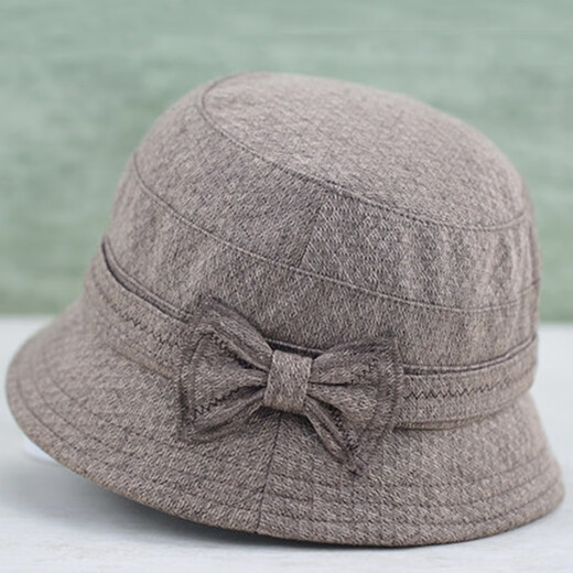 中老年女帽春秋盆帽渔夫帽休闲布帽老人帽子奶奶时装帽女士遮阳帽 紫红