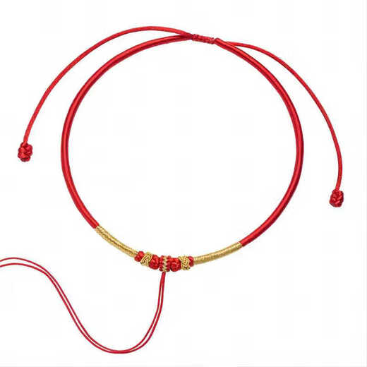 Maimed baby gold lock braided rope pendant first-year gift longevity lock lanyard children's handmade collar red rope baby necklace hundred days Chinese red baby model