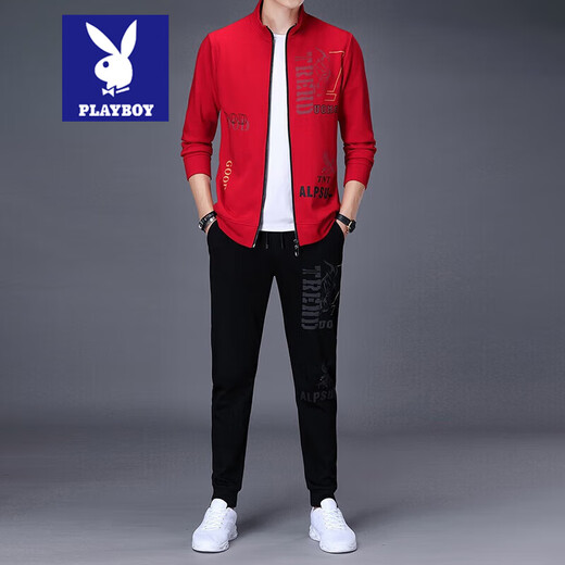 Playboy High-end Casual Sportswear костюм мужская мода с двумя частями 2024 весна и осенняя модная бренда.