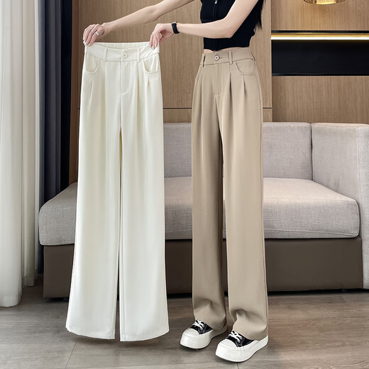 Jingluo Versión estrecha Pantalones de patas ancho para mujeres Pantalones de patas de patas rectas de la cintura delgada de verano