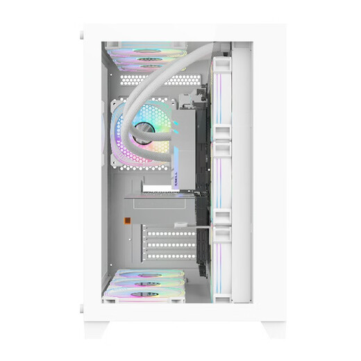 EVESKY Sea View Room PRO Computer Case Game Case Desktop Computer Main Case (Tempered Glass/Left and Right Partitions/360 Water Cooling/ATX Motherboard/40 Series Graphics Card) Sea View Room PRO-White + 10 Twilight Colorful Fans