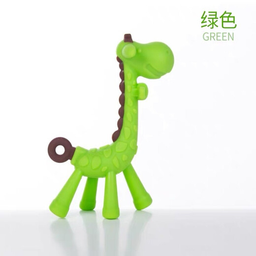 Yoshida Hisamori JTOSEN 3-6-12 months baby teether baby Manhattan hand ball chewing soft silicone giraffe green deer + storage box