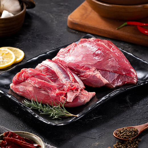 HI 海底捞羔羊后腿肉净重2斤 原切火锅烤肉烧烤串食材 内蒙古羊肉 国产